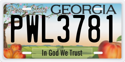 GA license plate PWL3781