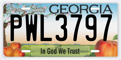 GA license plate PWL3797