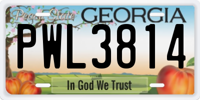 GA license plate PWL3814