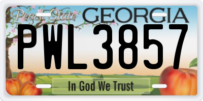 GA license plate PWL3857