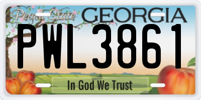 GA license plate PWL3861