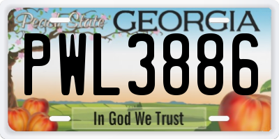 GA license plate PWL3886