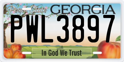 GA license plate PWL3897