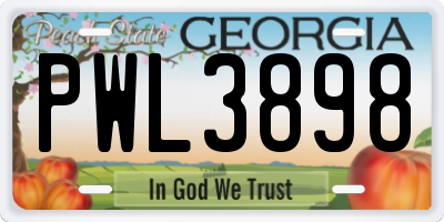 GA license plate PWL3898