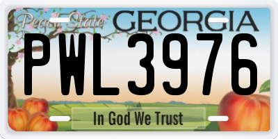 GA license plate PWL3976