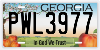 GA license plate PWL3977