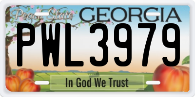 GA license plate PWL3979
