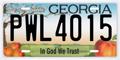 GA license plate PWL4015