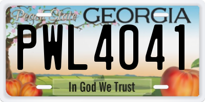 GA license plate PWL4041