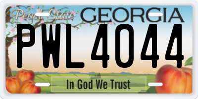 GA license plate PWL4044
