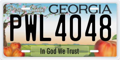 GA license plate PWL4048