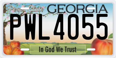GA license plate PWL4055
