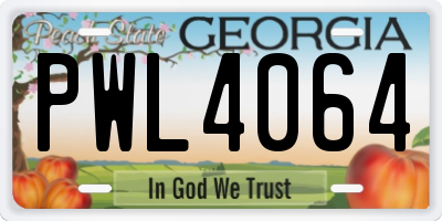 GA license plate PWL4064