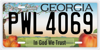 GA license plate PWL4069