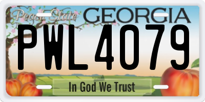 GA license plate PWL4079