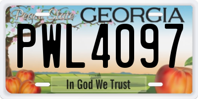 GA license plate PWL4097
