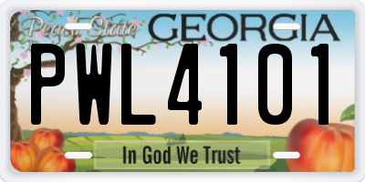GA license plate PWL4101