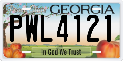 GA license plate PWL4121