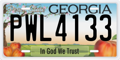 GA license plate PWL4133