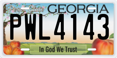 GA license plate PWL4143