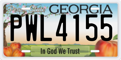 GA license plate PWL4155