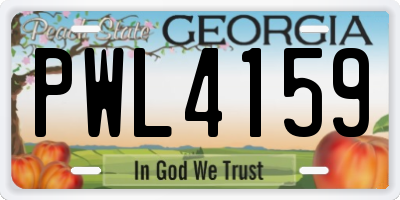 GA license plate PWL4159