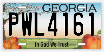 GA license plate PWL4161