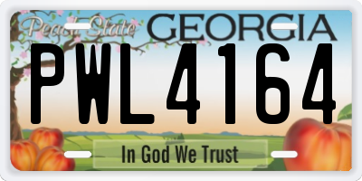 GA license plate PWL4164