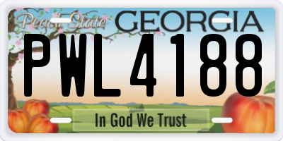 GA license plate PWL4188