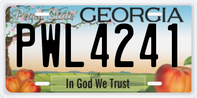 GA license plate PWL4241