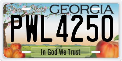 GA license plate PWL4250