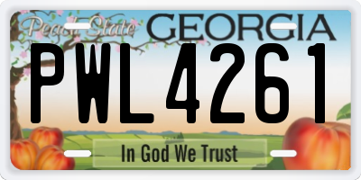 GA license plate PWL4261