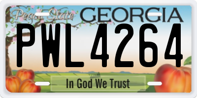 GA license plate PWL4264