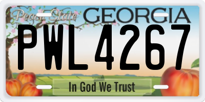 GA license plate PWL4267