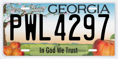 GA license plate PWL4297