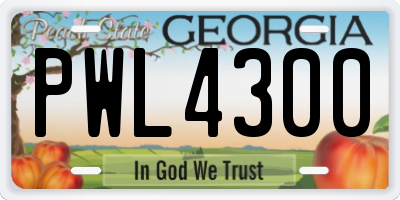 GA license plate PWL4300
