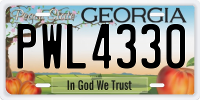 GA license plate PWL4330