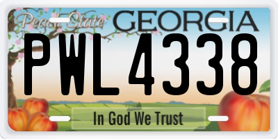 GA license plate PWL4338