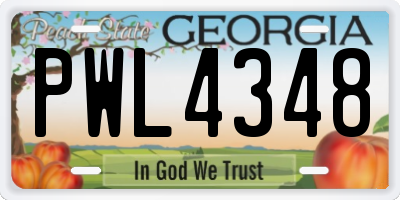 GA license plate PWL4348