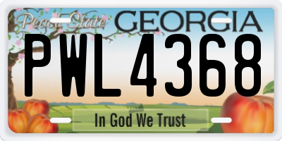 GA license plate PWL4368
