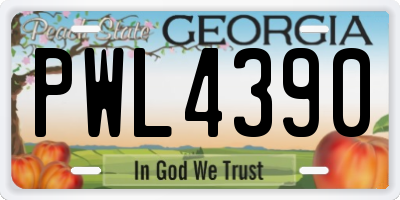 GA license plate PWL4390