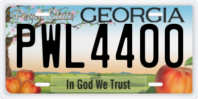 GA license plate PWL4400
