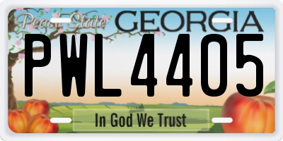 GA license plate PWL4405