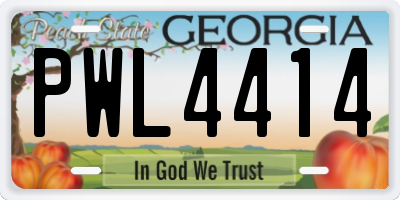 GA license plate PWL4414