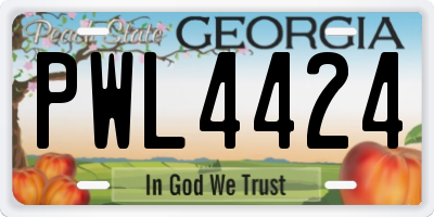 GA license plate PWL4424