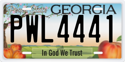 GA license plate PWL4441