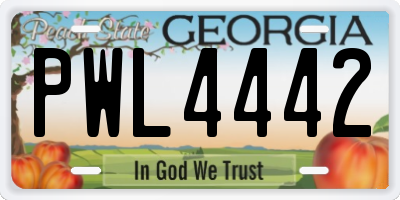 GA license plate PWL4442
