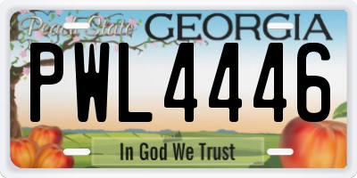GA license plate PWL4446