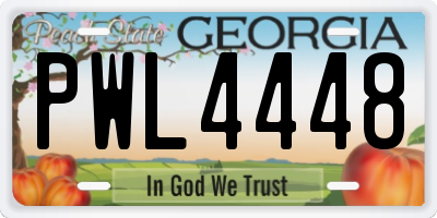 GA license plate PWL4448