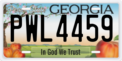 GA license plate PWL4459